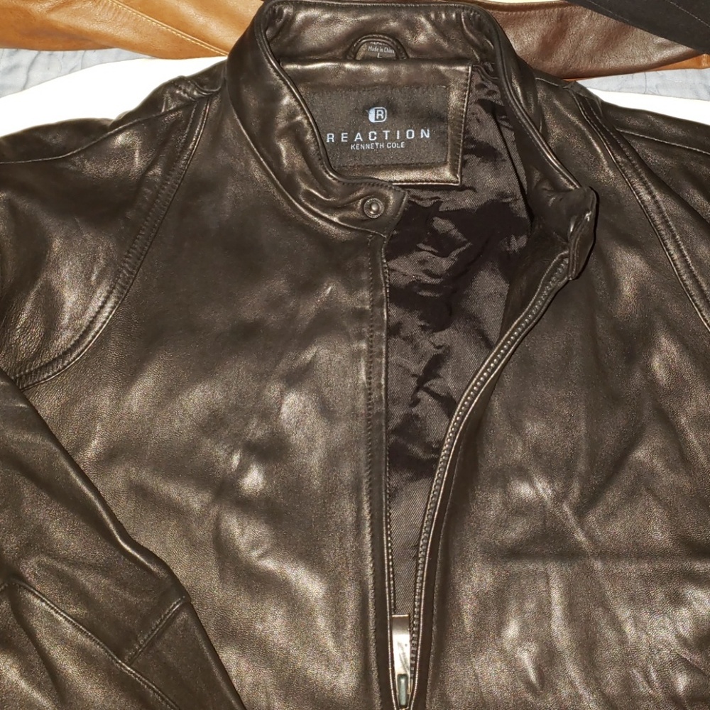 Leather jacket Kenneth Cole L black